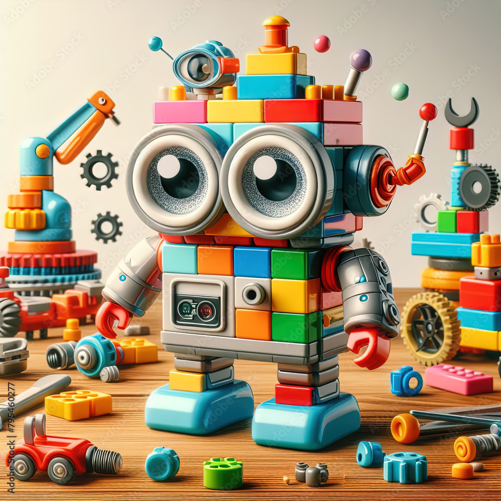 Fototapeta premium Ein Foto eines kleinen lustigen Roboters