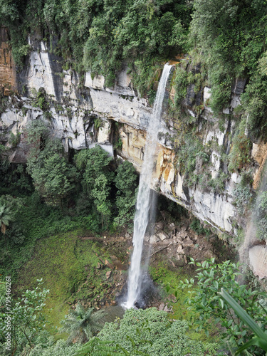 Yumbilla Falls. Peru. Yumbilla Falls is a waterfall located in the northern Peruvian region of Amazonas. It is considered the world's fifth tallest waterfall, with 895 m (2,938 ft) high. photo