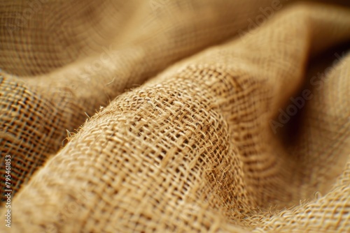 Macro shot of a hemp textile piece, displaying the weave pattern and natural fiber details, set against an earthtoned backdrop,
