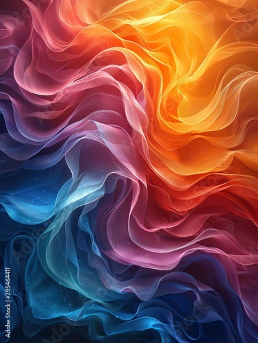 Colorful abstract painting with a smooth, flowing texture