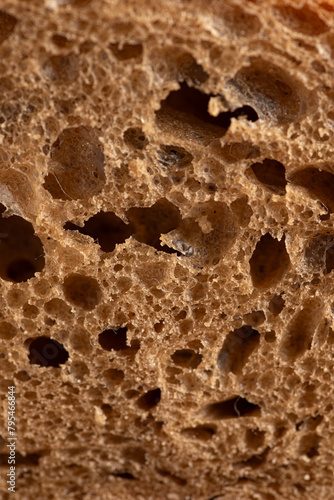Selective focus close up ciabatta bread artisan baked macro shoot front view © viktorija