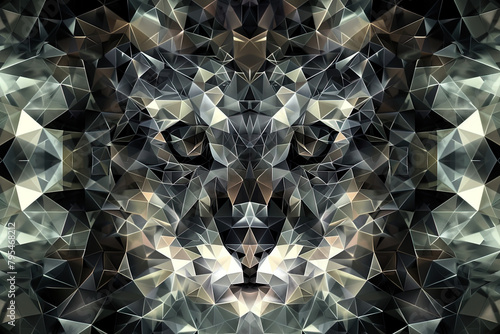 Ein abstraktes Muster, das ein erkennbares Tierportrait offenbart photo