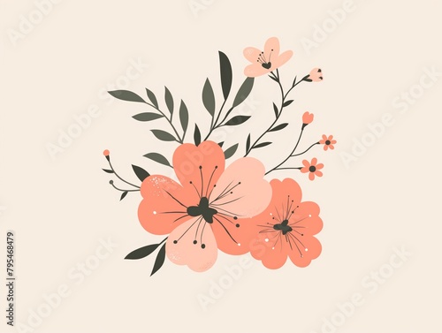 Pattern of flowers, girly