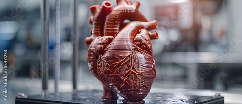 Innovative 3D printing technology used for creating artificial hearts for transplantation. Concept 3D Printing, Artificial Hearts, Transplantation Technology, Medical Innovation photo