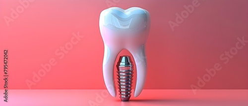 Dental implant procedure involves inserting a screwlike structure to replace missing teeth. Concept Dental Implants, Tooth Replacement, Oral Surgery, Dental Health, Dental Procedures
