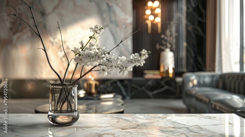 Sophisticated marble surface with transparency, ideal for creating a luxurious atmosphere