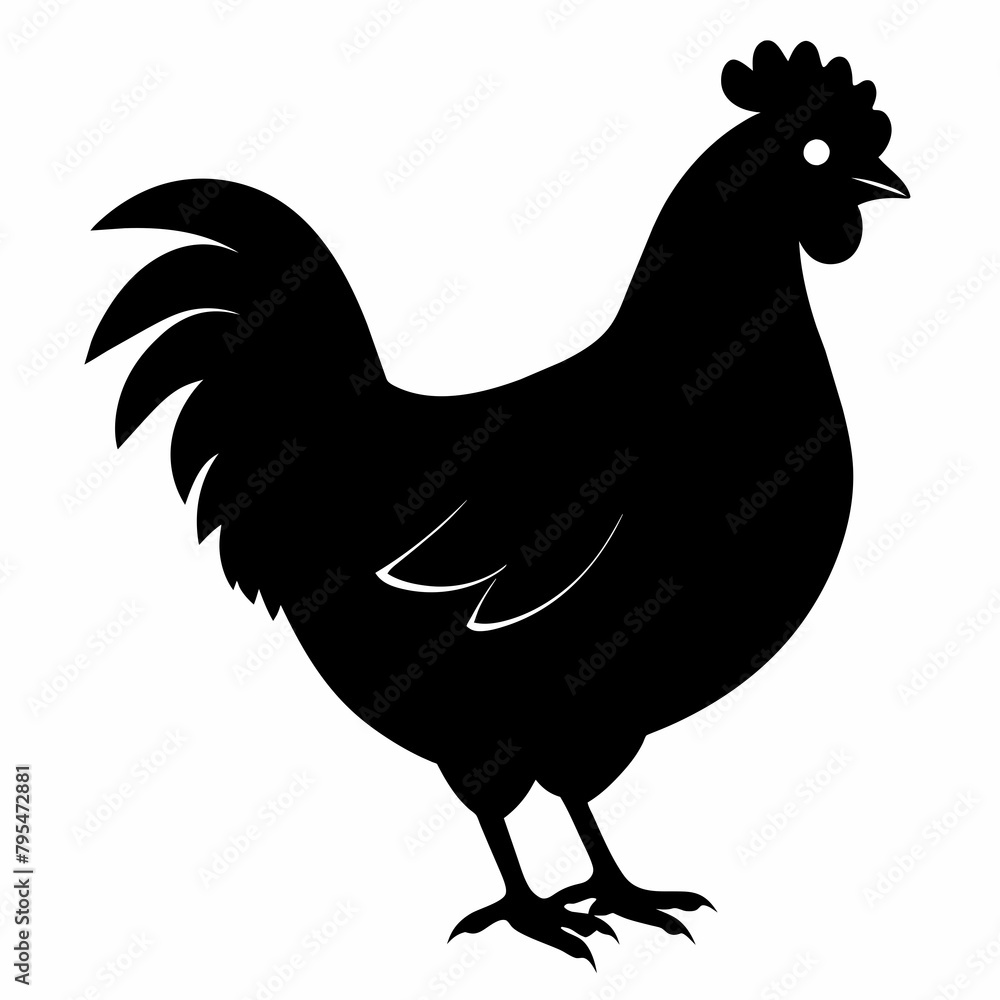 rooster and chicken silhouette vector illustration rooster and chicken silhouette vector illustration