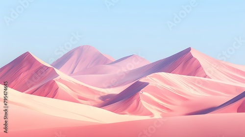 Pinkish pastel simplistic sand dunes landscape. photo
