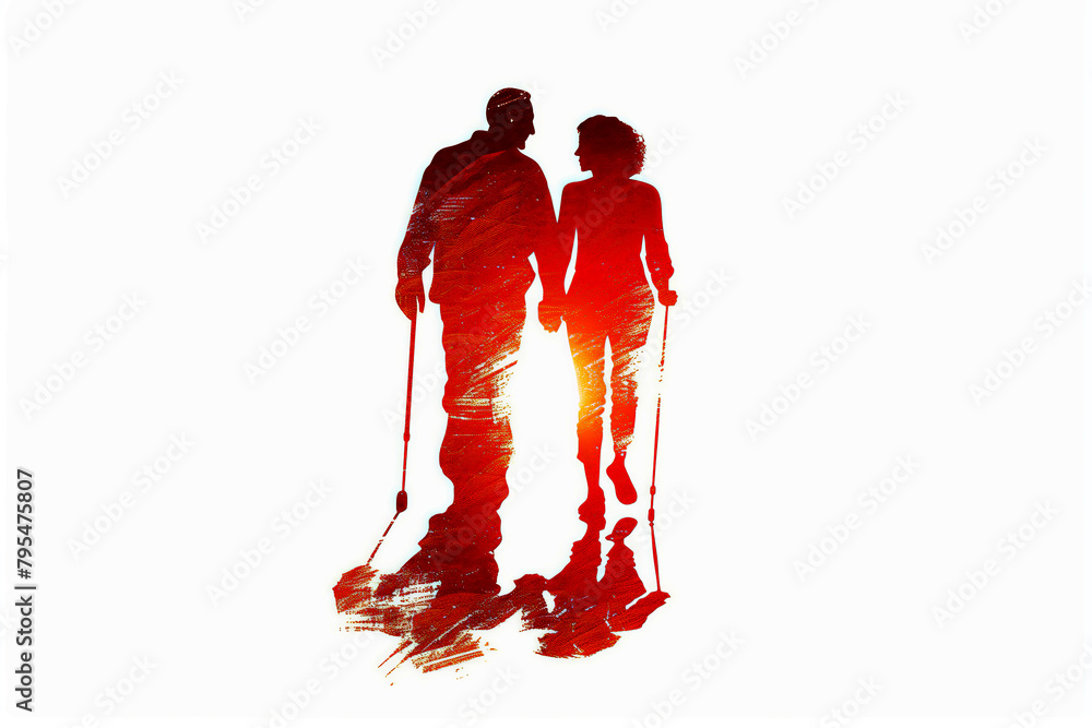 Couple of elderly woman and man in advanced age in love Couple of elderly woman and man in advanced age in love