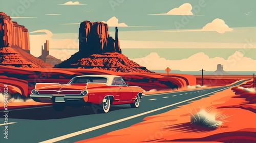 Iconic Roadside Scenery Highlights the Thrill of Classic American Road Trips Across the Sweeping Western Landscapes