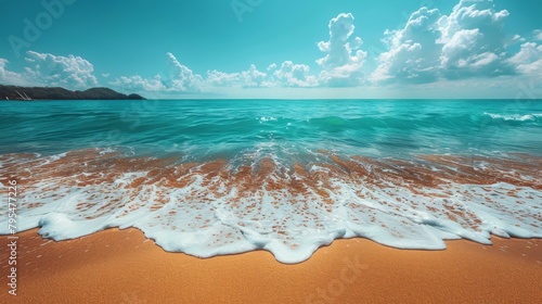 vivid beach background with copy space