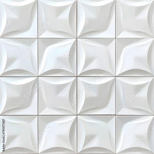 White square geometric ceramic tile wall background