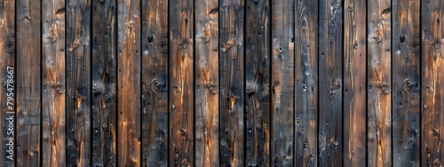 A panoramic high-resolution image capturing the rustic beauty of aged wooden planks bathed in sunlight, highlighting rich textures and patterns.