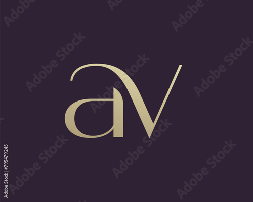 AV letter logo icon design. Classic style luxury initials monogram.