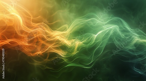 Abstract Painting of Yellow and Green Colors