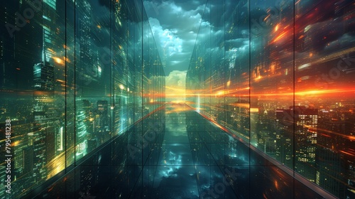 Rainbow-Colored Building in Urban Landscape