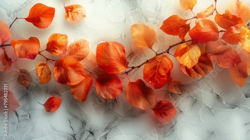 Bunch of Orange Flowers on Marble Surface