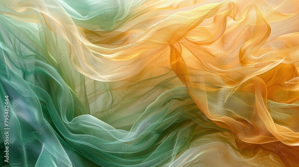 Fototapeta premium Abstract Painting of Yellow and Green Colors