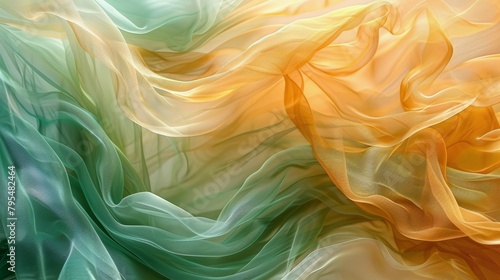 Abstract Painting of Yellow and Green Colors
