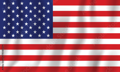 Realistic united states national flag Perfect color, scale, and proportion.