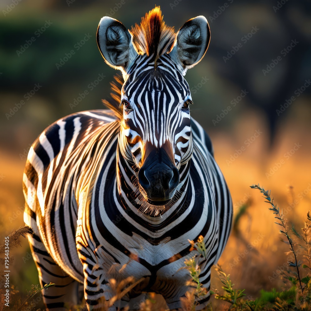 Naklejka premium Zebra in Africa. AI generated