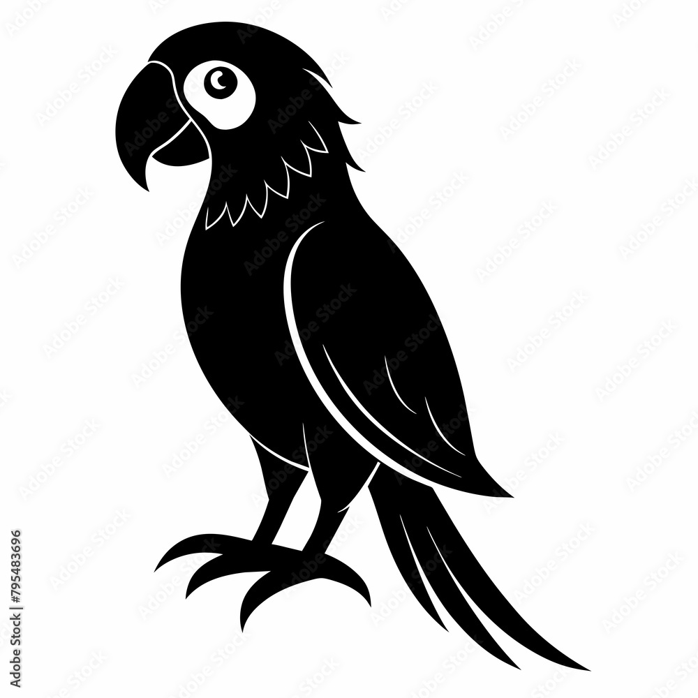 Obraz premium Macaw sillhouette vector illustration