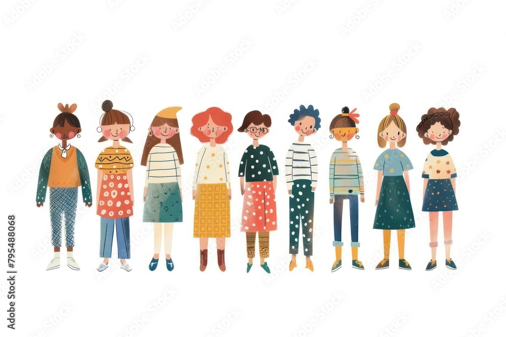 Aesthetic boho community people kid art illustrated. Aesthetic boho community people kid art illustrated.