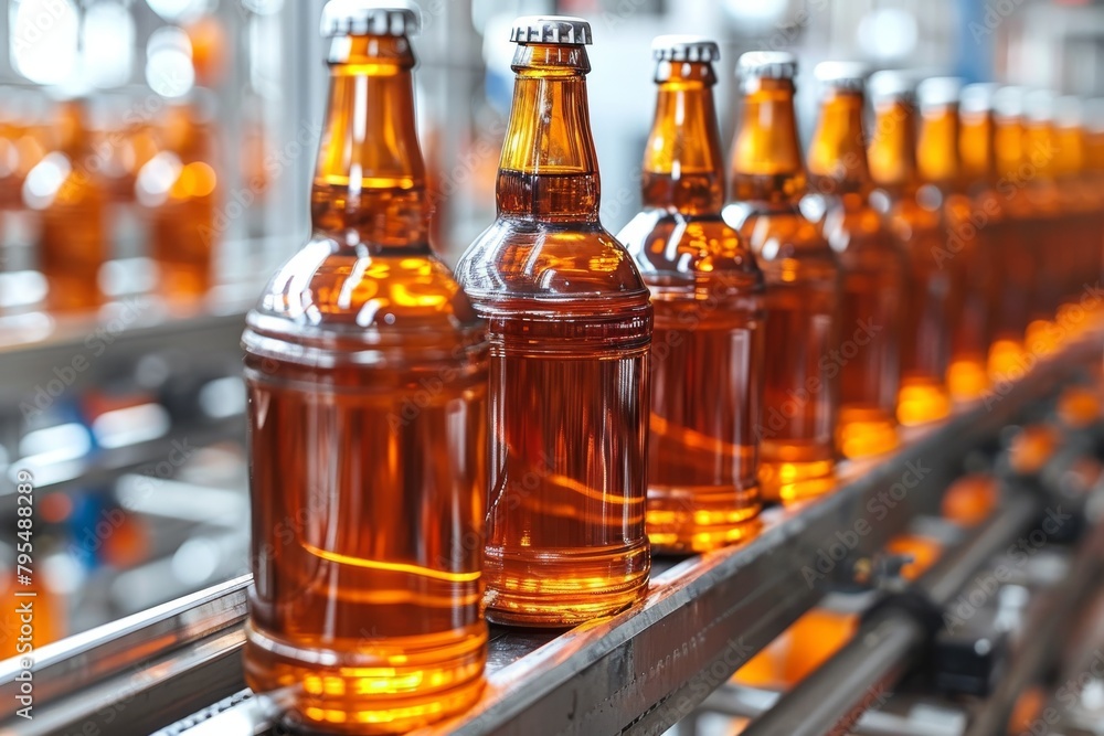 Bottles of Beer on Conveyor Belt Bottles of Beer on Conveyor Belt