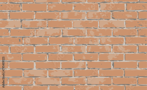 vector decorative texture of red ceramic brick wall