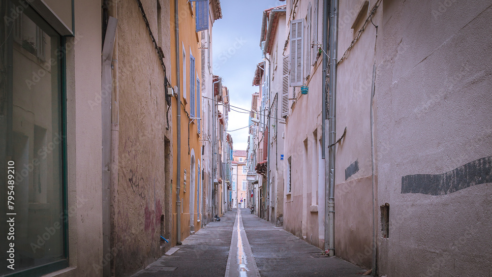 Street of the small French town in southern Provence called La Ciotat Street of the small French town in southern Provence called La Ciotat