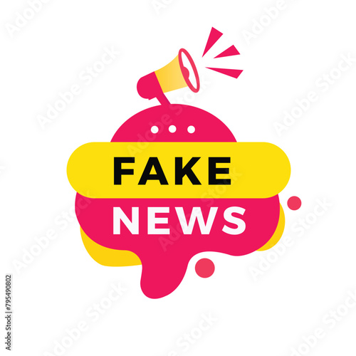 Fake news label icon modern style. Banner design for business, advertising, promotion, marketing. Vector sign design.
