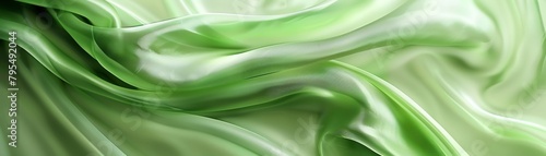 Abstract green background with flowing silk fabric Beautiful soft light, smoke, blurred effect Bright green color Closeup in the style of flowing silk fabric Beautiful soft light, smoke, blurred effec photo