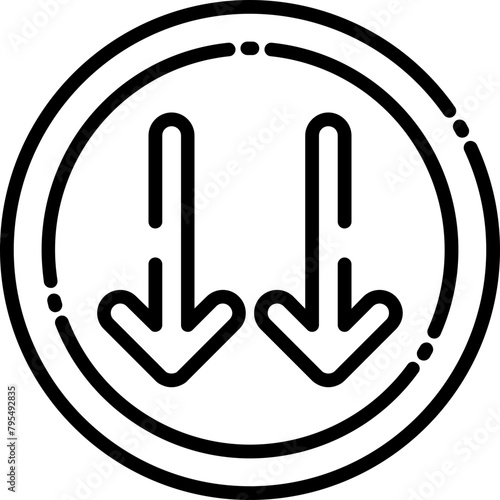 Double Down Arrow Icon