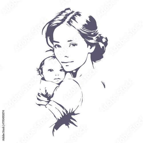 Happy caring young mother with little baby infant in hands. Loving mom with newborn excited with motherhood. Parenthood and maternity.