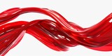 Elegant Red Silk Ribbon Waves, Luxurious Fluid Design