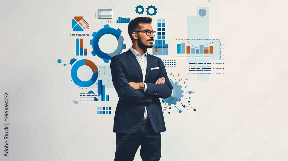 Business leader presenting modern automation tools to increase profit and productivity Business leader presenting modern automation tools to increase profit and productivity