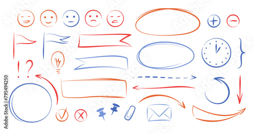 Hand drawn swoosh, speech bubble, sketch underline element, line shape. Templates and elements for business process, presentations, workflow layout. Vector illustration.