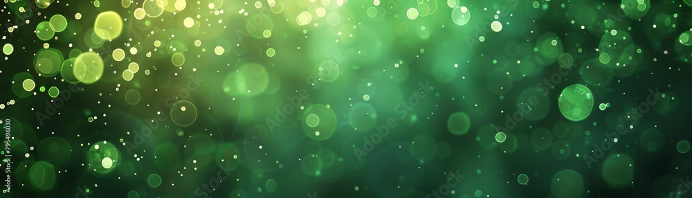 abstract green background with bokeh lights and glitter, green gradient background, green abstract background with sparkling particles, light effects, green abstract background with blurred nature ele