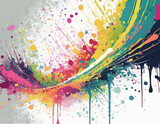Background illustration with colorful ink splatters