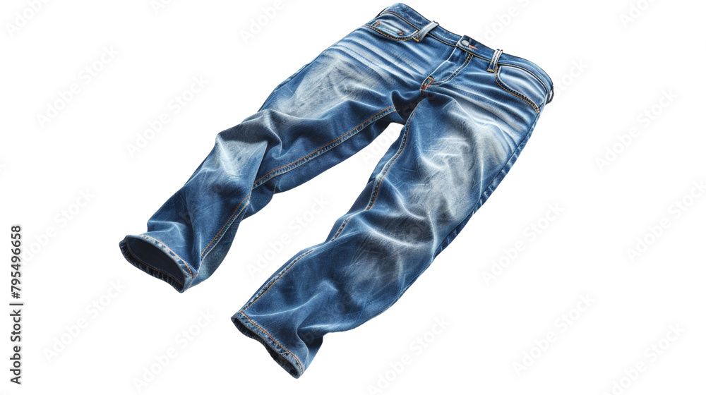 Classic Staple Pair of Jeans on transparent background