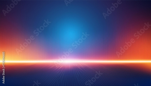 Blur glow overlay Neon light flare Futuristic glare Defocused fluorescent navy blue pink orange color gradient reflection on dark abstract copy space background photo