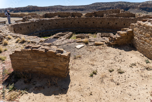 Casa Rinconada, an isolated great kiva in Chaco Culture National Historical Park in New Mexico. Chaco Canyon was an Ancestral Puebloan culture center. photo