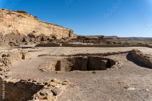 Kiva in Pueblo Bonito, the largest and best-known great house in Chaco Culture National Historical Park in New Mexico. Chaco Canyon was a major Ancestral Puebloan culture center. photo