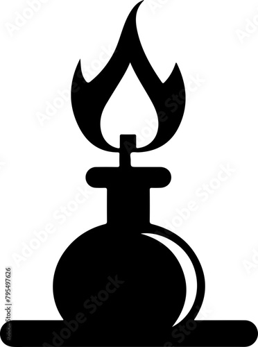 A silhouette of an old-fashioned oil lamp, evoking nostalgia and suitable for historical, cultural, or literary themes.