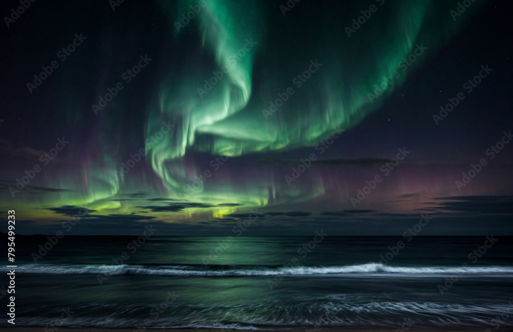 aurora borealis above the clouds
