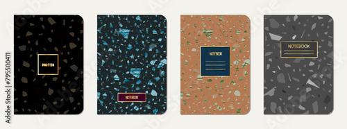 Notebook cover design. Terrazzo abstract