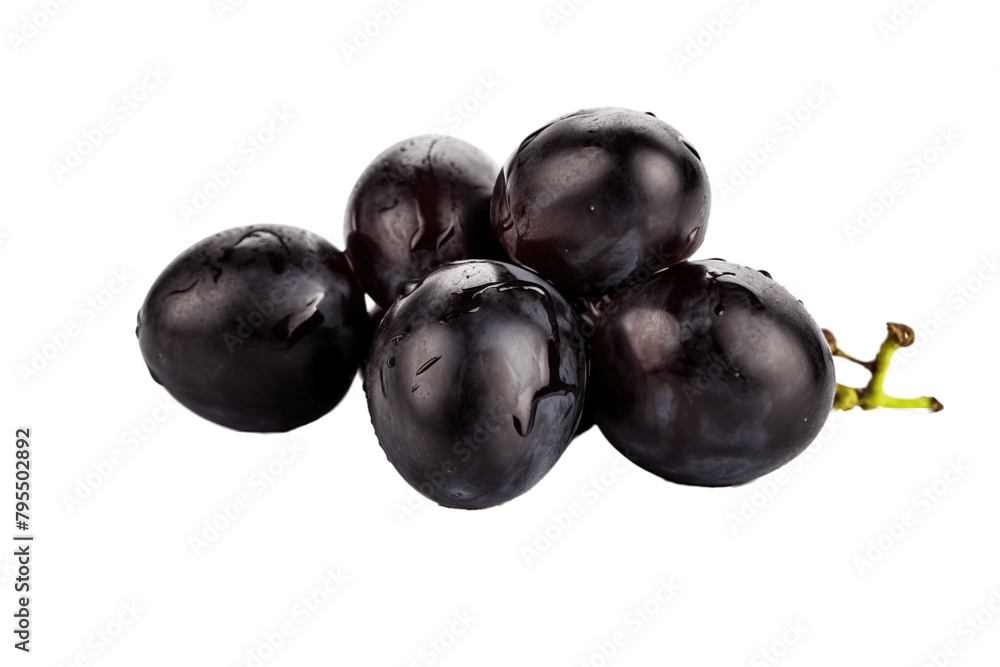 Vine of fresh blue Black Corinthian grapes, isolate on white background. Sprig of organic natural food. AI generated. Vine of fresh blue Black Corinthian grapes, isolate on white background. Sprig of organic natural food. AI generated.