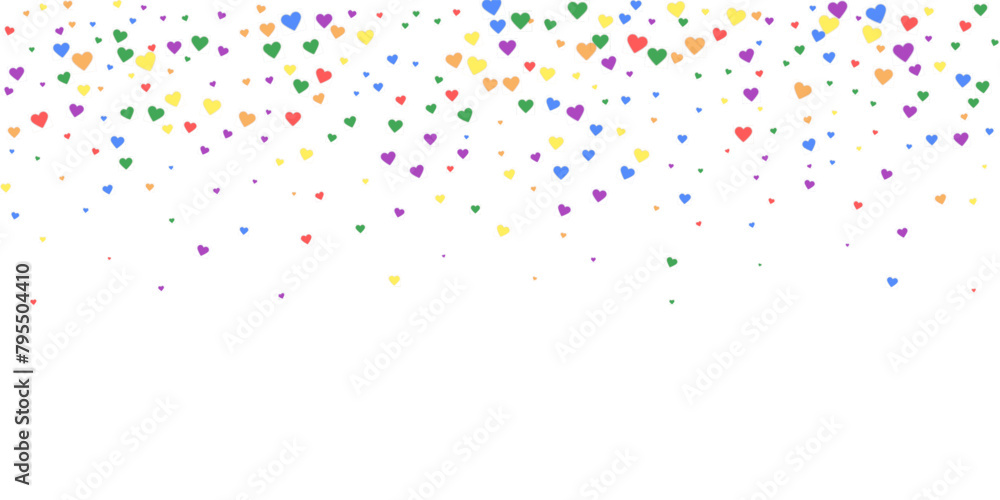 Rainbow colored scattered hearts. LGBT valentine Rainbow colored scattered hearts. LGBT valentine