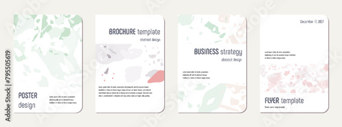 School notebook cover design. Terrazzo abstract