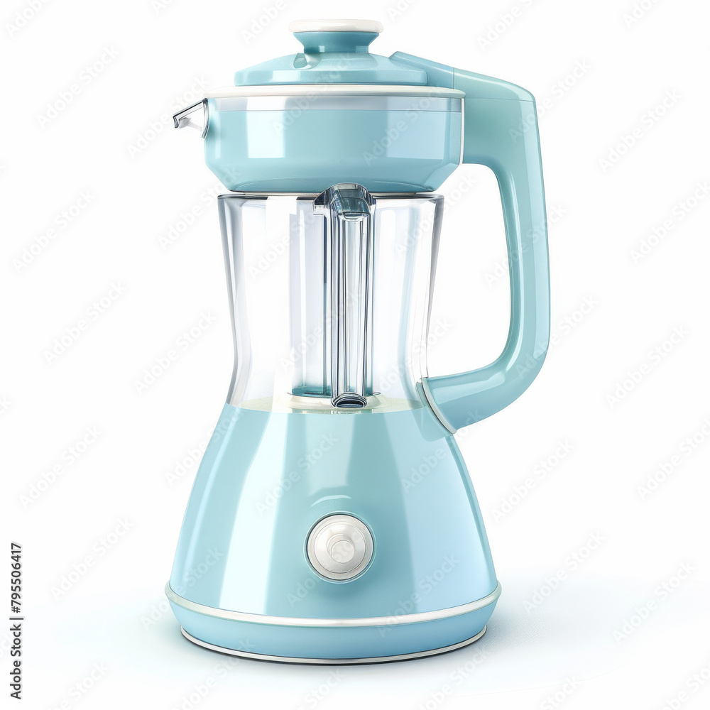 3d rendering of a blue plastic blender with a glass jar 3d rendering of a blue plastic blender with a glass jar
